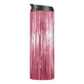 Girly Pink Tinsel Stripes Thermosbecher (Nach rechts gedreht)