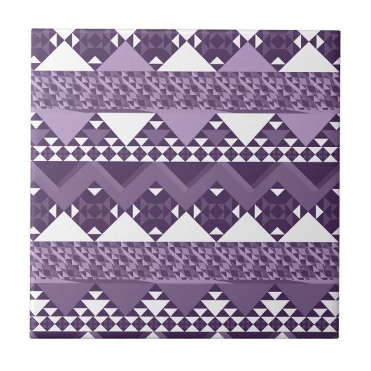 Girly Pink Tribal Aztec Muster Fliese (Vorderseite)