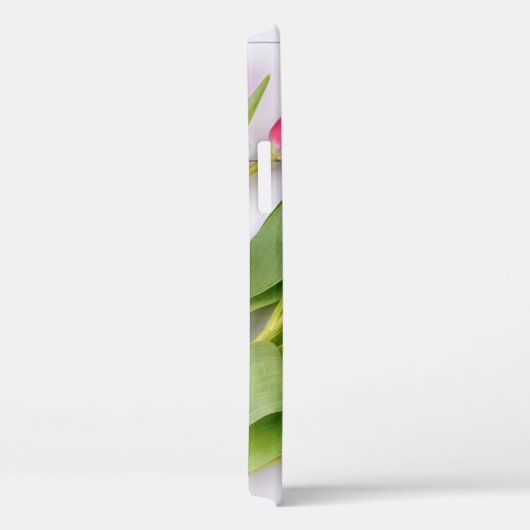 Girly Pink Tulips auf White Wood Classic Case-Mate iPhone Hülle (Rückseite / Rechts)