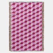Girly Pink Tumbling Blocks Nahtloses Muster Decke (Vorderseite Vertikal)
