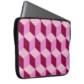 Girly Pink Tumbling Blocks Nahtloses Muster Laptopschutzhülle (Vorne Rechts)