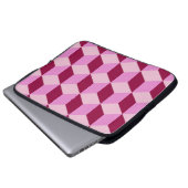 Girly Pink Tumbling Blocks Nahtloses Muster Laptopschutzhülle (Vorne Knopf)