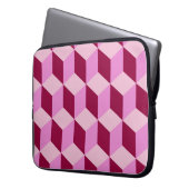 Girly Pink Tumbling Blocks Nahtloses Muster Laptopschutzhülle (Vorderseite Links)