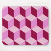 Girly Pink Tumbling Blocks Nahtloses Muster Mousepad (Vorne)