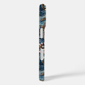 Girly Pink Türkquoise Stone Blue Denim Case-Mate iPhone Hülle (Rückseite / Rechts)