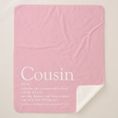 Girly Pink Typographic Fun Cooler Cousin Zitat Sherpadecke (Vorderseite)