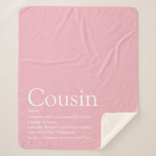 Girly Pink Typographic Fun Cooler Cousin Zitat Sherpadecke