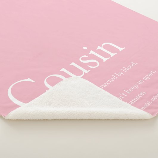 Girly Pink Typographic Fun Cooler Cousin Zitat Sherpadecke (3/4)