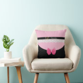 Girly Pink und Black Baby Schuhe mit Bow und Name Kissen (Stuhl )