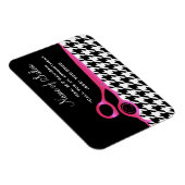 Girly Pink und Black Hahnentrittmuster Friseur Sal Magnet (Rechte Seite)