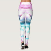 Girly Pink und Blue Abstrakt Geometric Muster Leggings (Rückseite)