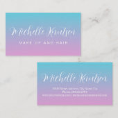 Girly Pink und Blue Makeup Artist Hair Salon Visitenkarte (Vorne/Hinten)