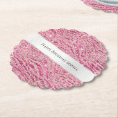 Girly Pink und Blush Glitzer Zebra Birthday Untersetzer (angewinkelt)