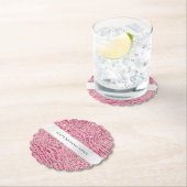 Girly Pink und Blush Glitzer Zebra Birthday Untersetzer (Vor Ort)