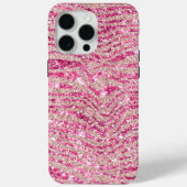Girly Pink und Blush Glitzer Zebra Case-Mate iPhone Hülle (Rückseite)