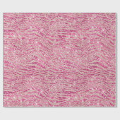 Girly Pink und Blush Glitzer Zebra Geschenkpapier (Flach)