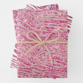 Girly Pink und Blush Glitzer Zebra Geschenkpapier Set (Beispiel)