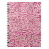 Girly Pink und Blush Glitzer Zebra Notizblock (Vorderseite)