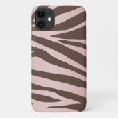 Girly Pink und Brown Zebra Case-Mate iPhone Hülle (Rückseite)