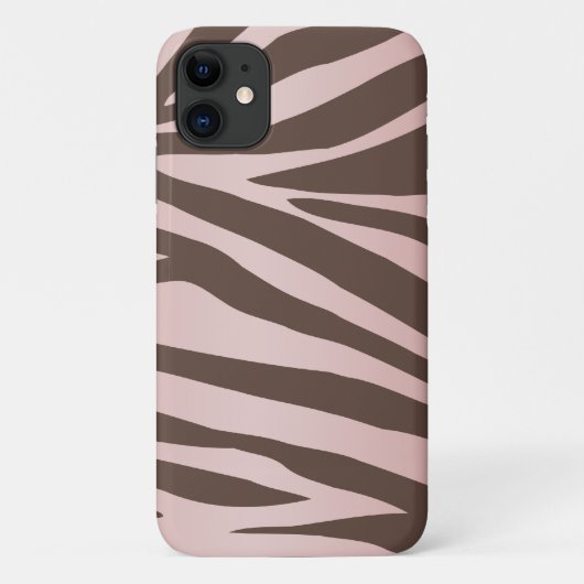 Girly Pink und Brown Zebra Case-Mate iPhone Hülle (Rückseite)