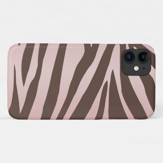 Girly Pink und Brown Zebra Case-Mate iPhone Hülle (Rückseite (Horizontal))