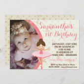 Girly Pink und Dreamy Ballerina Einladung (Vorne/Hinten)