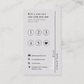 Girly Pink und Gray Loyalty Card Visitenkarte (Rückseite)