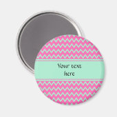 Girly Pink und Green Zigzag Muster Magnet (Vorderseite/Rückseite)