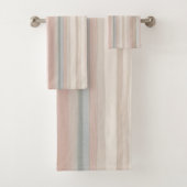 Girly Pink und Mint Moderner Küstenstrich Badhandtuch Set (Insitu)