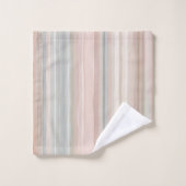 Girly Pink und Mint Moderner Küstenstrich Badhandtuch Set (Waschlappen)