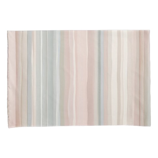 Girly Pink und Mint Moderner Küstenstrich Kissenbezug (Vorderseite-Rechts)