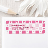 Girly Pink und White Checkerboard Herz (Insitu)