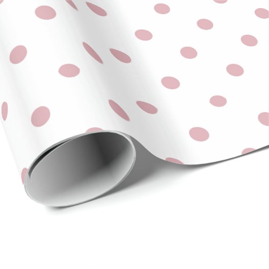 Girly Pink und White Dots Geschenkpapier (Rolleneckpunkt)