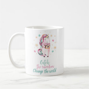 Girly Pink Unicorn Foto Kaffeetasse