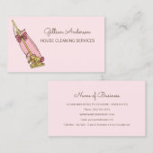 Girly Pink Vacuum Reinigungsservice Visitenkarte (Vorne/Hinten)