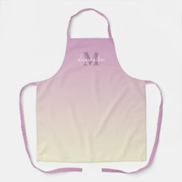 Girly Pink Vanilla Ombre Name Monogram Schürze
