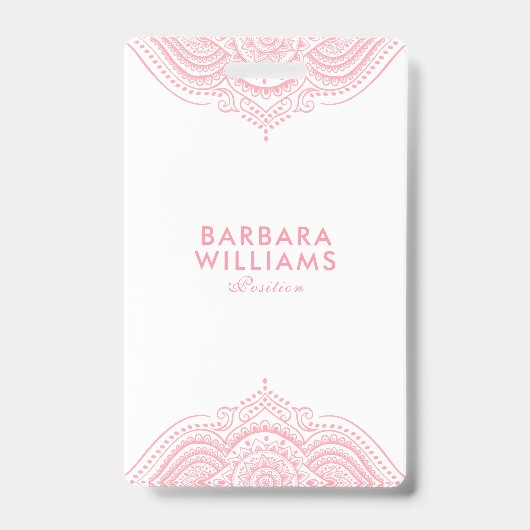 Girly Pink Verziert Lace Ausweis (Vorderseite)