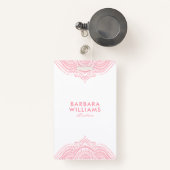 Girly Pink Verziert Lace Ausweis (Vorderseite mit Rechteck)