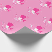 Girly-pink-Wal-Babyduschpapier Geschenkpapier (Ecke)