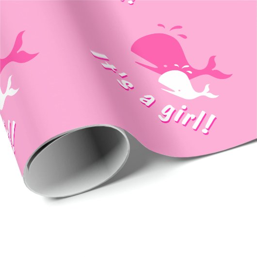 Girly-pink-Wal-Babyduschpapier Geschenkpapier (Rolleneckpunkt)