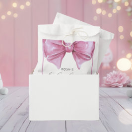 Girly Pink Watercolor Bow Babydusche Geschenktütchen