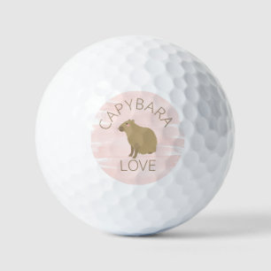 Girly Pink Watercolor Capybara Kawaii Golfball
