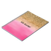 Girly Pink Watercolor Gold Glitzer Glitz Confetti Notizblock (Linke Seite)