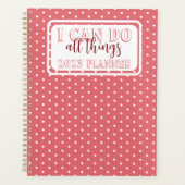 Girly Pink weiße Punkte ich kann alles tun 2023 Planer (Vorderseite)