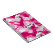 Girly Pink White Abstrakt Notizblock (Rechte Seite)