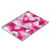 Girly Pink White Abstrakt Notizblock (Linke Seite)