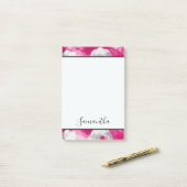 Girly Pink White Abstrakt Post-it Klebezettel (Auf Schreibtisch)