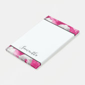 Girly Pink White Abstrakt Post-it Klebezettel (angewinkelt)