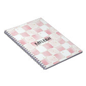 Girly Pink White Chic Squares Notizblock (Rechte Seite)