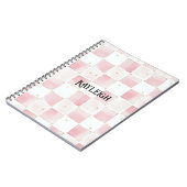 Girly Pink White Chic Squares Notizblock (Linke Seite)
